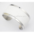 Brazalete de pun ¢ o de cuero blanco ancho de apertura grande único para las mujeres